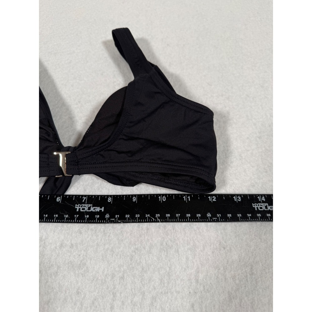 Kate Spade New York Black Bikini Top Front Tie S8C326S Womens Small New - Picture 3 of 12